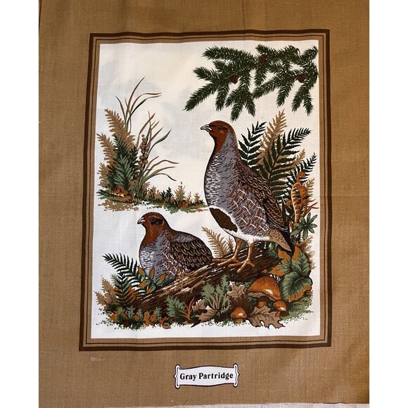 Cranston 3 Panel Fabric Wildlife Bird Mallard Duck Ruffed Grouse Gray Partridge - Picture 6 of 14